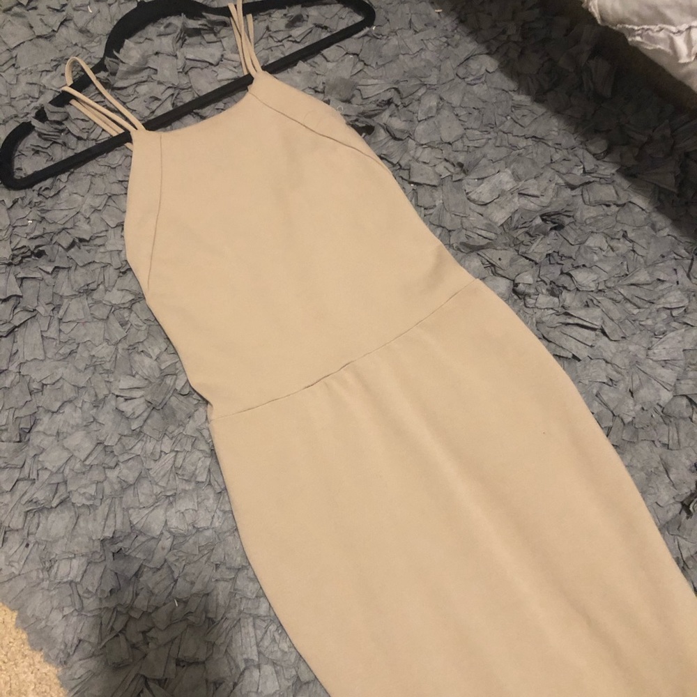 Beige bodycon dress
